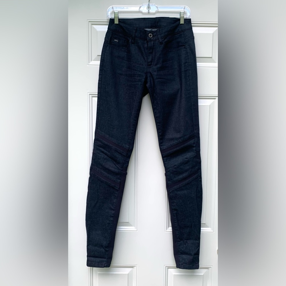 G Star Raw Womens Motac Deconst Mid Skinny Jeans 27/34 Dark Wash Stretch Denim